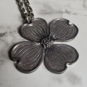 Vintage Metzke Sterling Silver Flower Necklace